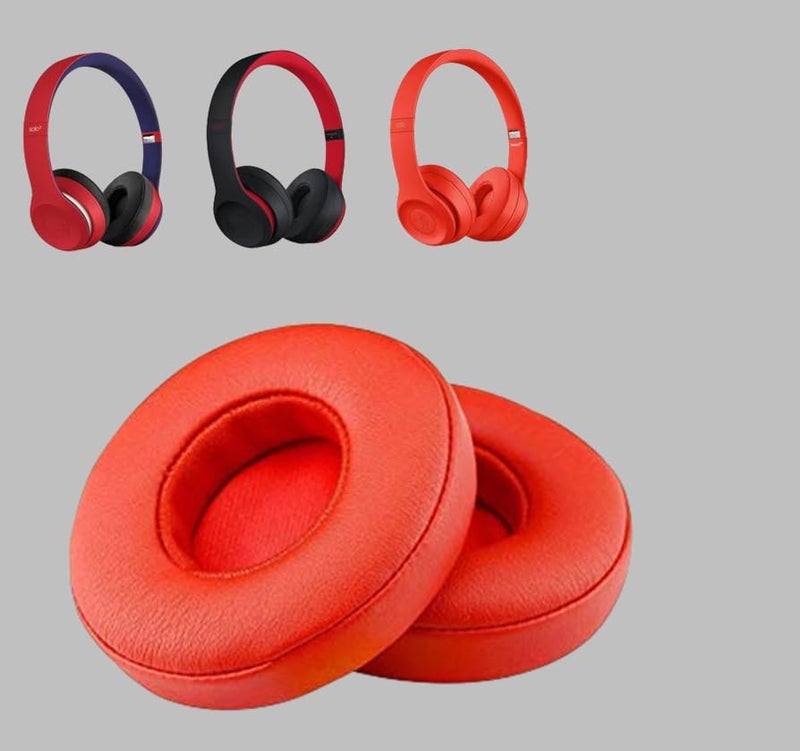 Cypher.V Replacement Earpad Cover,Ear Cushion Pads Compatible with Solo 2.0 3.0 Headphones by Dr. DRE 1 Pair (Red) - Image 5